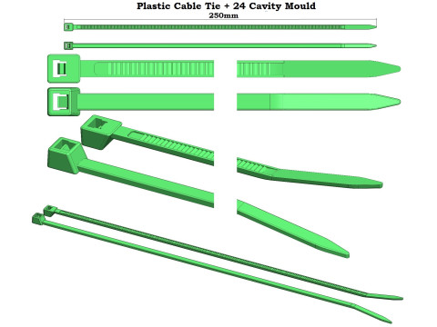 Cable Tie Mould250 mm 3D Model