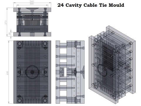 Cable Tie Mould250 mm 3D मॉडल