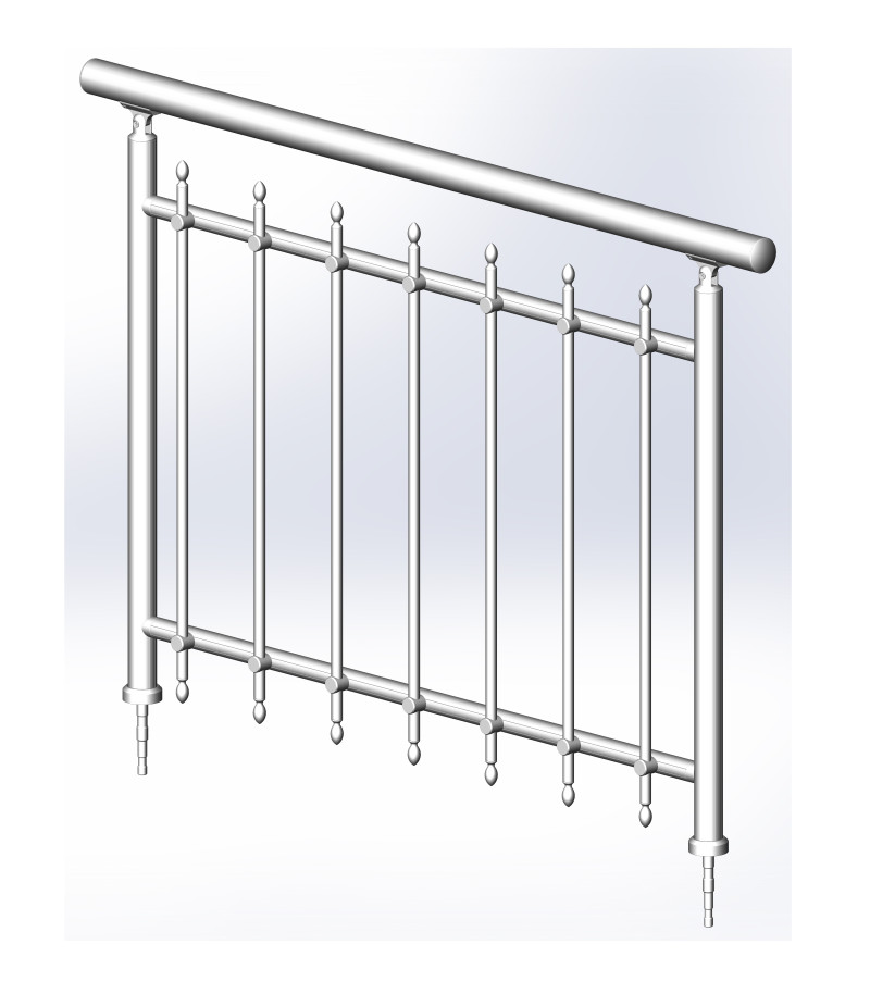 Aluminium Balustrade Bolcony 1 3D 模型 .c4d .max .obj .3ds .fbx .stl .blend