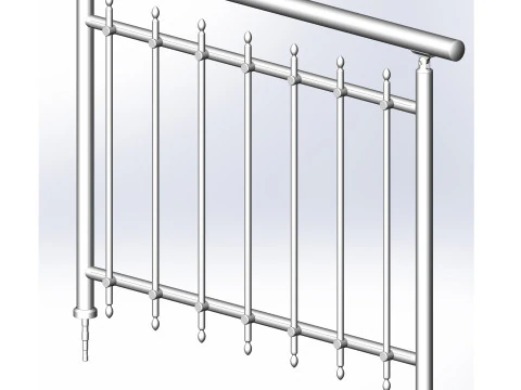 Balustrada aluminiowa Bolcony 1 Model 3D