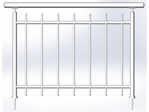 Aluminium Balustrade Bolcony 1 3D 模型