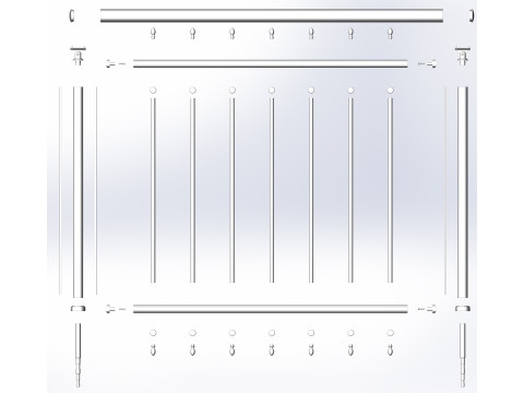 Aluminium Balustrade Bolcony 1 3D 模型