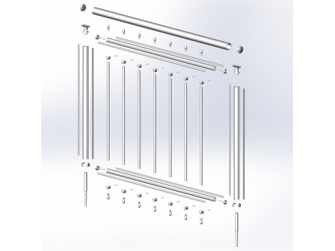 Aluminium Balustrade Bolcony 1 3D 模型