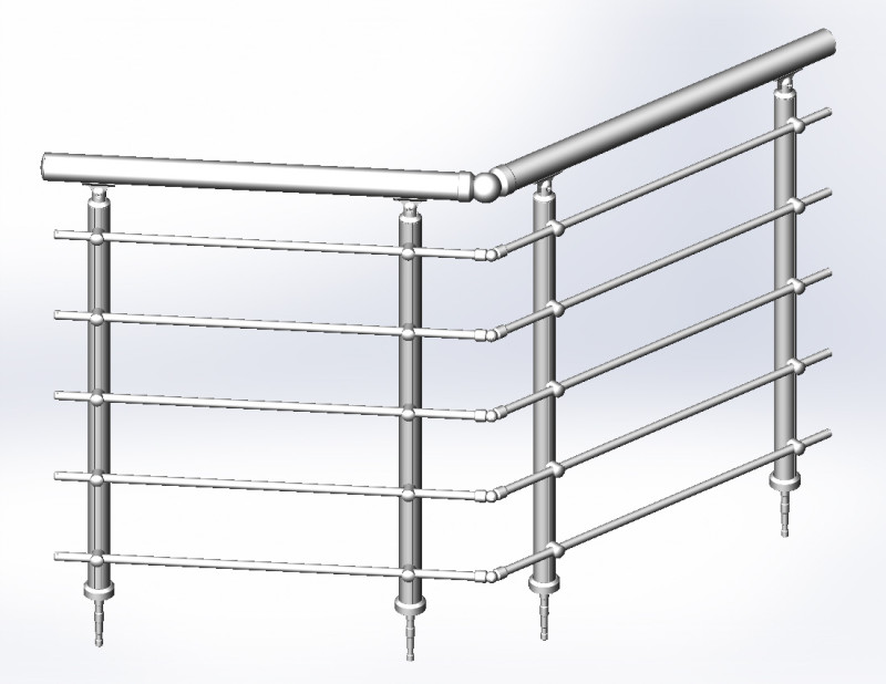 Aluminium Balustrade Bolcony 2 3D मॉडल .c4d .max .obj .3ds .fbx .stl .blend 