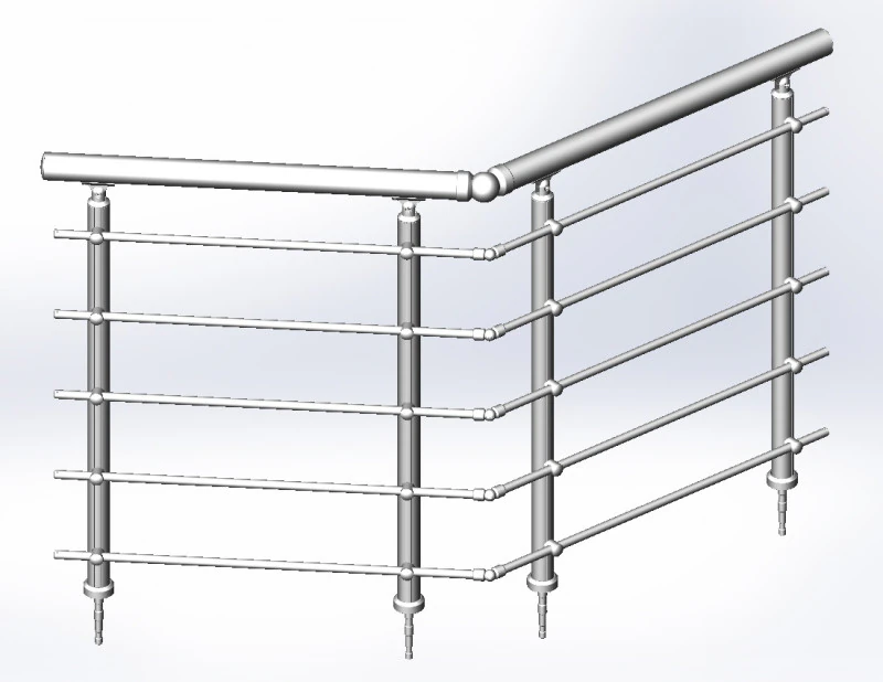 Aluminium Balustrade Bolcony 2 3D Model .c4d .max .obj .3ds .fbx .stl .blend 