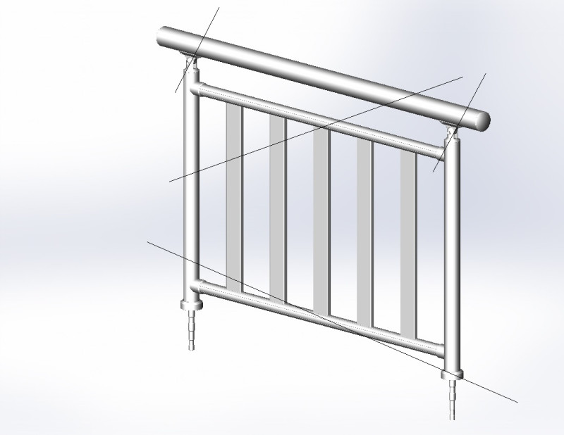 Aluminium Balustrade Bolcony 3 3D मॉडल .c4d .max .obj .3ds .fbx .stl .blend 