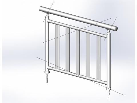 Aluminium Balustrade Bolcony 3 3D Модель
