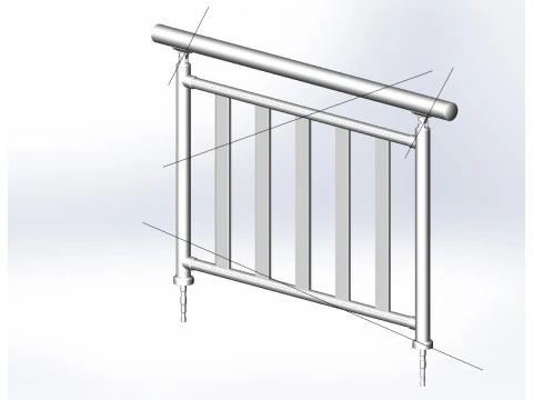 Balustrada aluminiowa Balkon 3 Model 3D