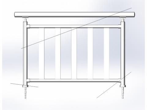 Aluminium Balustrade Bolcony 3 3D मॉडल