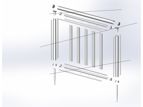 Aluminium Balustrade Bolcony 3 3D मॉडल
