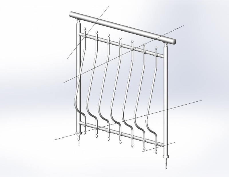 Aluminium Balustrade Bolcony 4 3D Model .c4d .max .obj .3ds .fbx .stl .blend 
