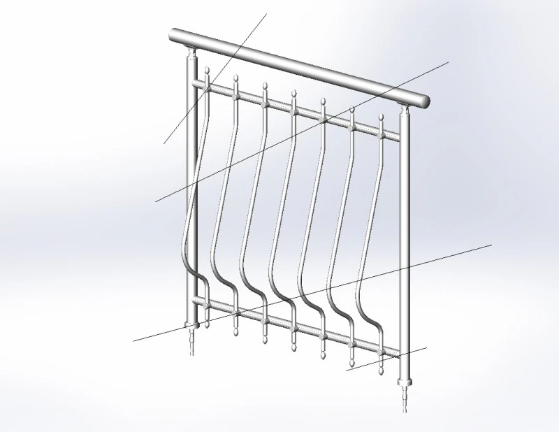 Aluminium Balustrade Bolcony 4 3D Model .c4d .max .obj .3ds .fbx .stl .blend 
