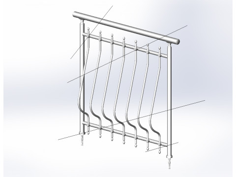 Aluminium Balustrade Bolcony 4 3D Модель