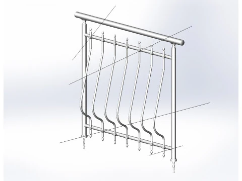 Balustrada aluminiowa Bolcony 4 Model 3D