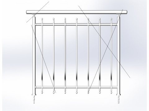 Aluminium Balustrade Bolcony 4 3D Model