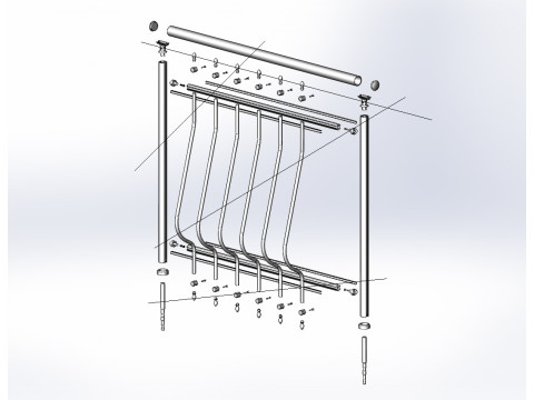 Aluminium Balustrade Bolcony 4 3D Model