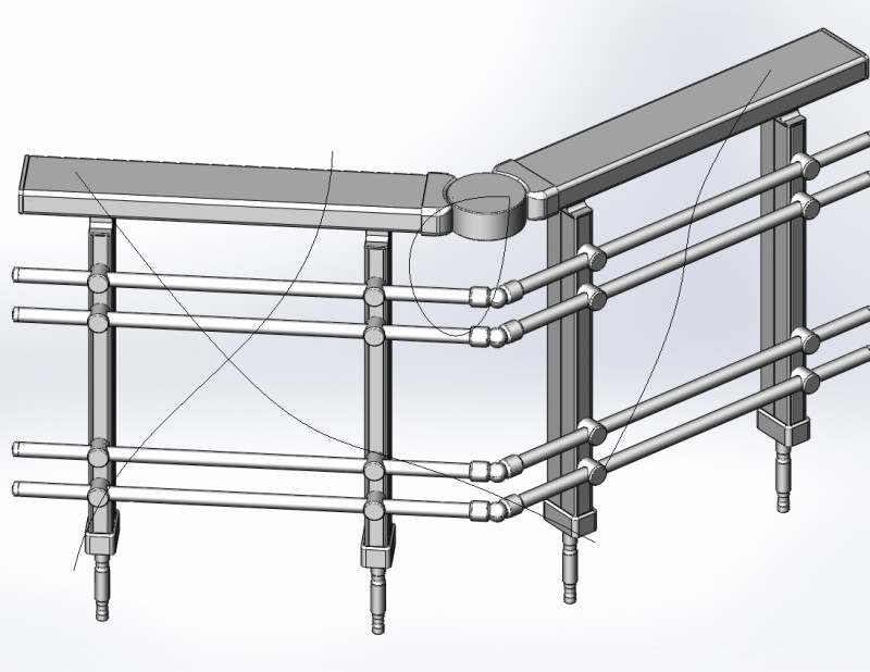 Aluminium Balustrade Bolcony 5 3D Модель .c4d .max .obj .3ds .fbx .stl .blend 