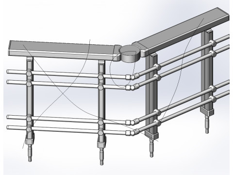 Aluminium Balustrade Bolcony 5 3D Модель