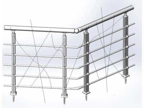 Balustrada aluminiowa Bolcony 6 Model 3D