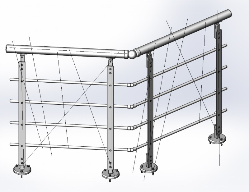 Aluminium Balustrade Bolcony 7 Model 3D .c4d .max .obj .3ds .fbx .stl .blend 