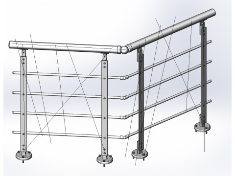Aluminium Balustrade Bolcony 7 3D Модель