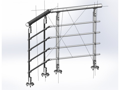 Aluminium Balustrade Bolcony 7 Model 3D
