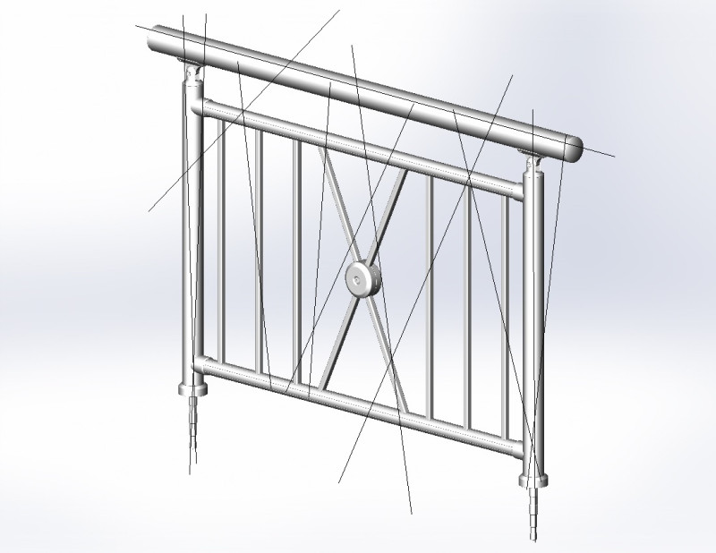 Aluminium Balustrade Bolcony 9 Modello 3D .c4d .max .obj .3ds .fbx .stl .blend 