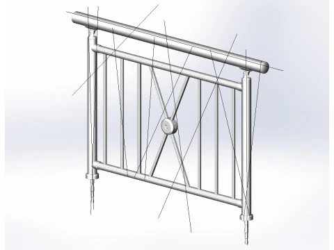 Balustrada aluminiowa Balkon 9 Model 3D