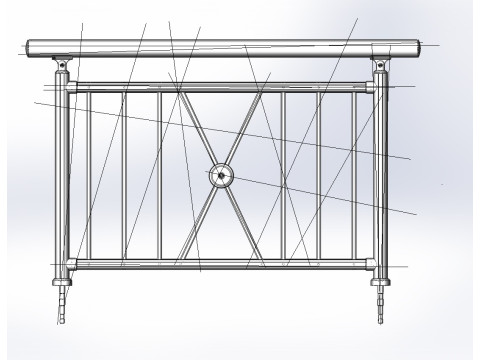 Aluminium Balustrade Bolcony 9 Modello 3D