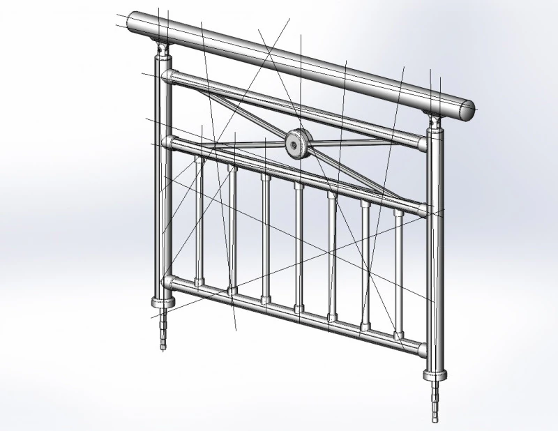 Aluminium Balustrade Bolcony 10 3D Model .c4d .max .obj .3ds .fbx .stl .blend 