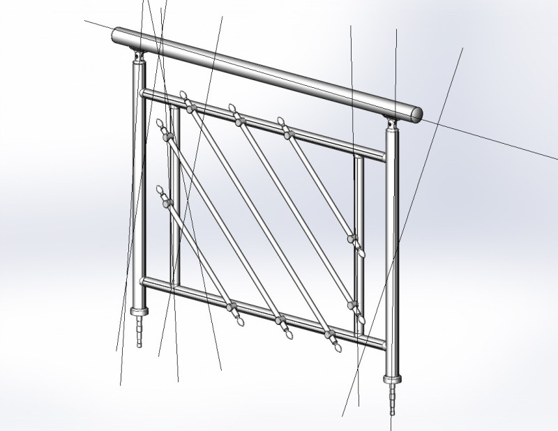 Aluminium Balustrade Bolcony 12 3Dモデル .c4d .max .obj .3ds .fbx .stl .blend 