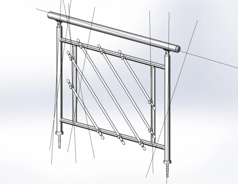 Aluminium Balustrade Bolcony 12 3D Model .c4d .max .obj .3ds .fbx .stl .blend