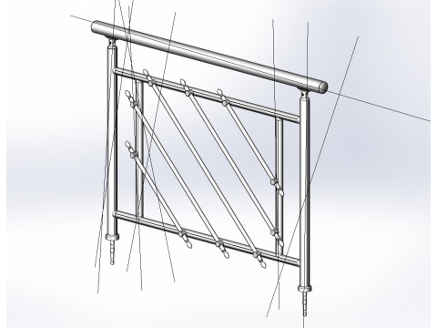 Aluminium Balustrade Bolcony 12 3D Модель