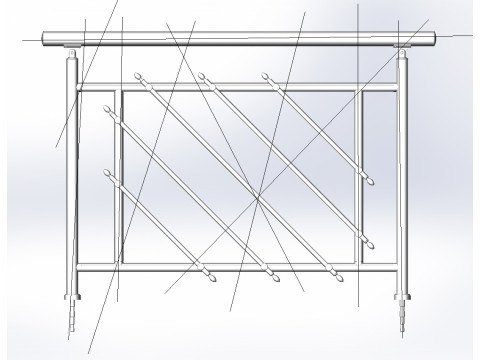 Aluminium Balustrade Bolcony 12 3Dモデル
