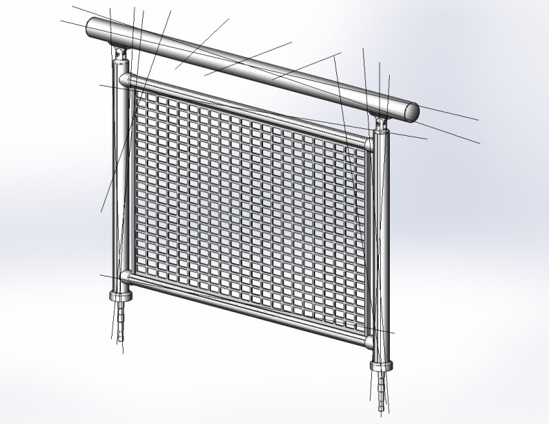 Aluminium Balustrade Bolcony 13 3D Model .c4d .max .obj .3ds .fbx .stl .blend 
