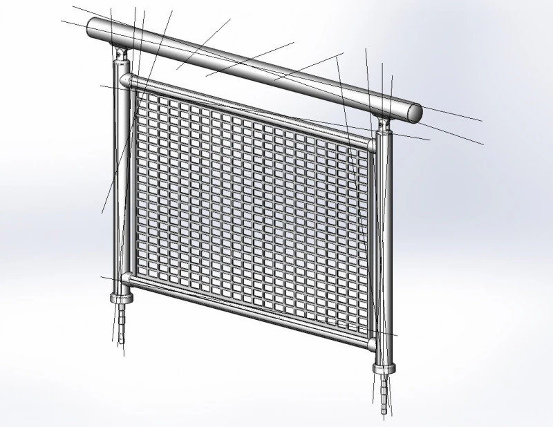Aluminium Balustrade Bolcony 13 3D Model .c4d .max .obj .3ds .fbx .stl .blend 