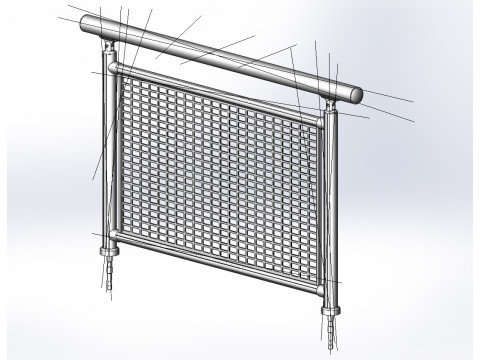 Aluminium Balustrade Bolcony 13 Model 3D