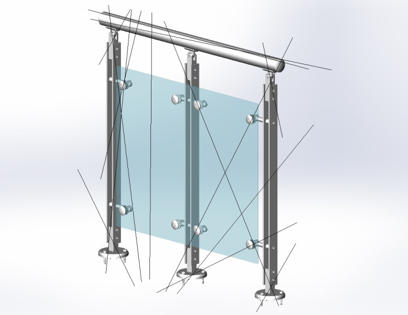 Aluminium Balustrade Bolcony 14 Model 3D .c4d .max .obj .3ds .fbx .stl .blend 