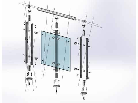 Aluminium Balustrade Bolcony 14 Model 3D