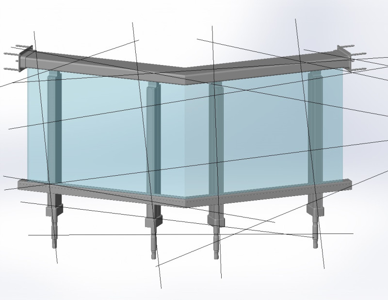 Aluminium Balustrade Bolcony 15 3D Модель .c4d .max .obj .3ds .fbx .stl .blend 