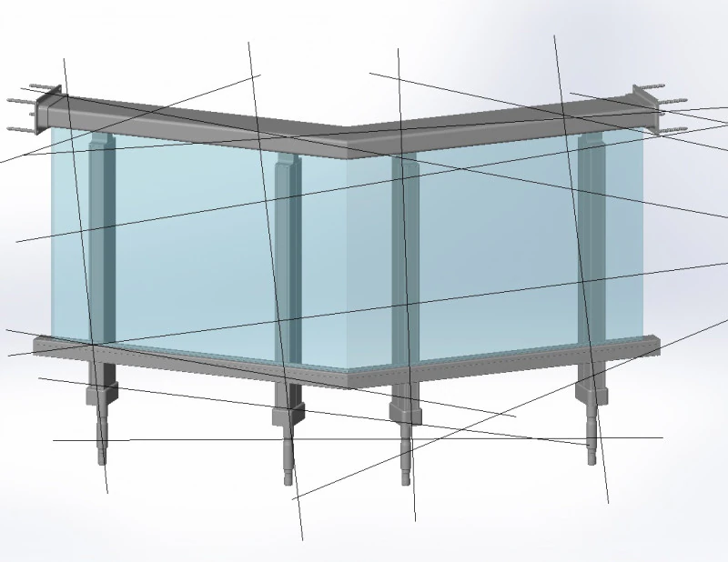 Bolcone per balaustra in alluminio 15 Modello 3D .c4d .max .obj .3ds .fbx .stl .blend 