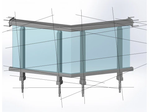Balustrada aluminiowa Bolcony 15 Model 3D