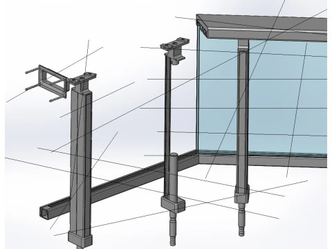 Bolcone per balaustra in alluminio 15 Modello 3D