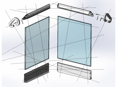 Aluminium Balustrade Bolcony 16 3D Model
