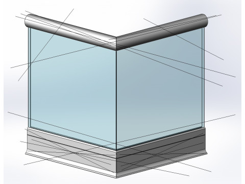 Aluminium Balustrade Bolcony 17 3D Модель