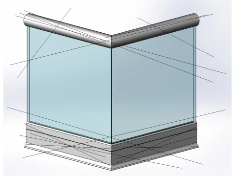Balustrada aluminiowa balkon 17 Model 3D
