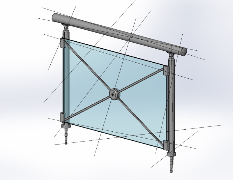 Aluminium Balustrade Bolcony 18 3D Model .c4d .max .obj .3ds .fbx .stl .blend 