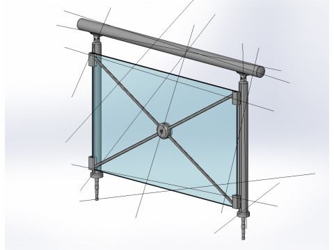 Aluminium Balustrade Bolcony 18 Model 3D