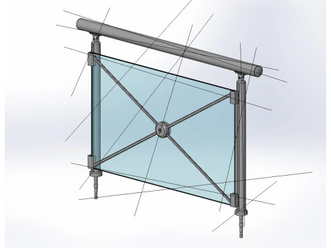 알루미늄 난간 볼코니 18 3D 모델