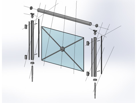 Aluminium Balustrade Bolcony 18 3D Model